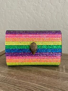 Kurt Geiger London Rainbow Acrylic Clutch with Eagle Head